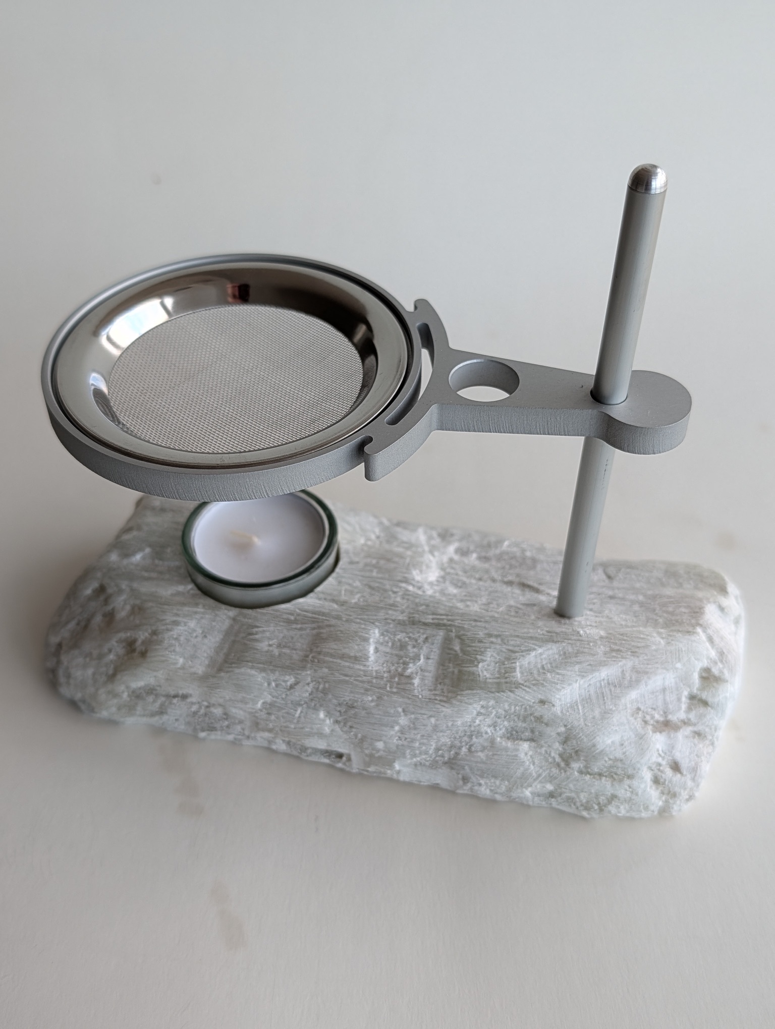 Räucherstövchen Speckstein / Halterung Schwert grau